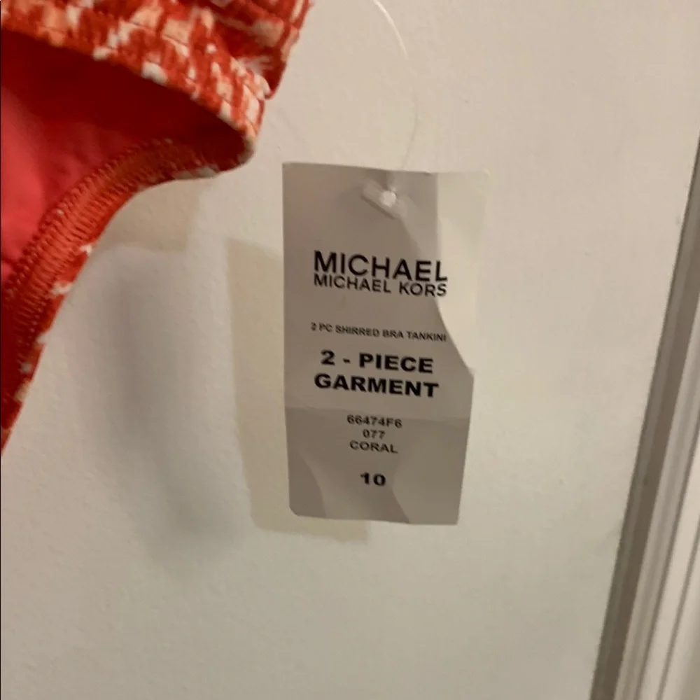 NWT Michael Kors White and Orange Bikini Swimwear